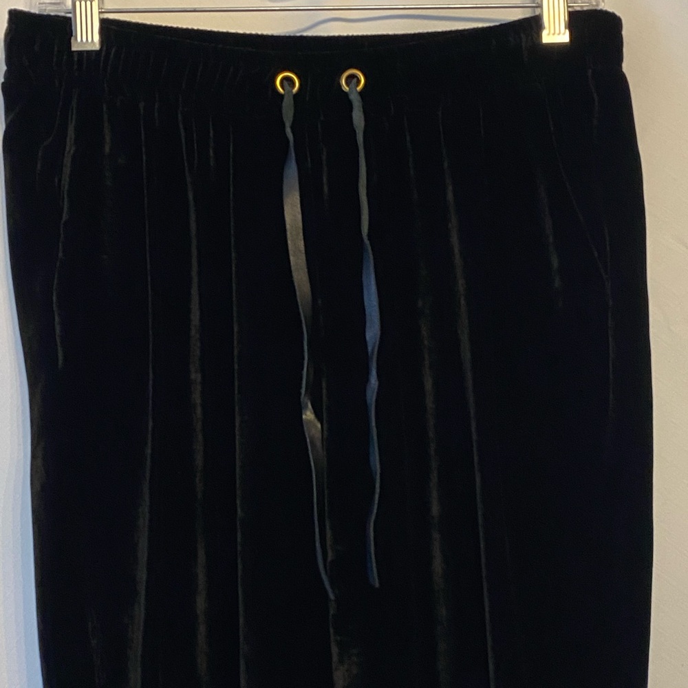 Sandro Women's Pull On Black Velvet Pants Whimsygoth Grunge Witchy Quiet Luxury - Picture 5 of 17